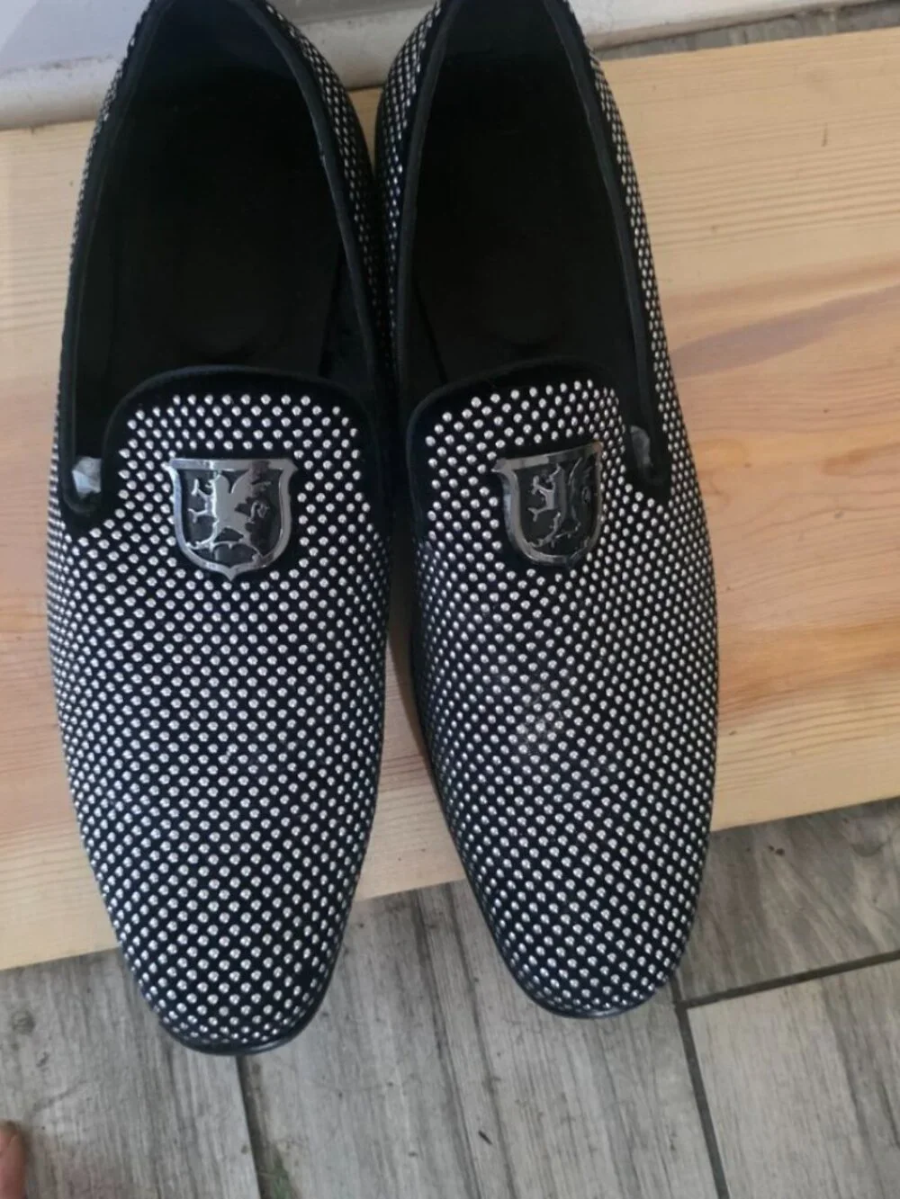 Stacy Adams Swagger Black Silver Studded Loafers Men’s 13 M